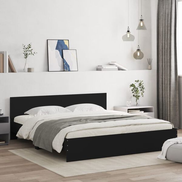 vidaXL Cadre de lit sans matelas noir 160x200 cm
