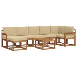 vidaXL Ensemble de canap&eacute;s d'ext&eacute;rieur 8 pc Naturel et Beige