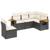 vidaXL Salon de jardin 5 pcs avec coussins noir r&eacute;sine tress&eacute;e