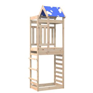 vidaXL Tour de jeu Marron 85 x 52,5 x 239 cm Pin massif