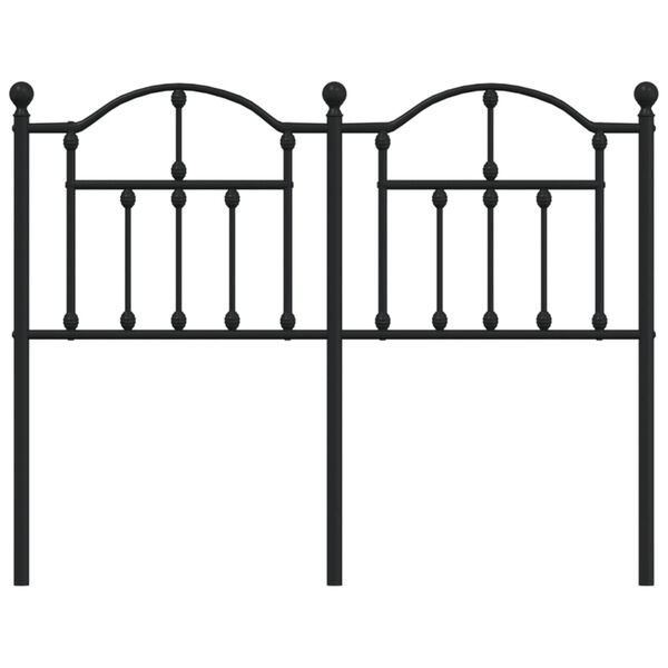 vidaXL T&ecirc;te de lit m&eacute;tal noir 120 cm