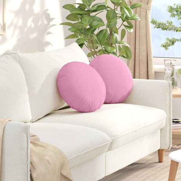 vidaXL Coussins de si&egrave;ge 2 pcs Rose &Oslash;40 x 13 cm tissu