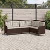 vidaXL Canap&eacute; de jardin avec coussins forme de L marron r&eacute;sine tress&eacute;e