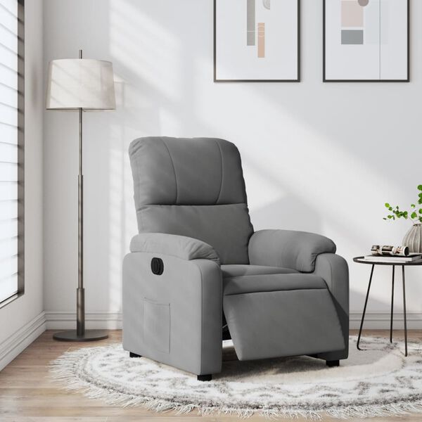 vidaXL Fauteuil inclinable électrique gris foncé tissu microfibre