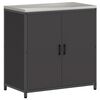 vidaXL Ensemble de rangement cuisine 3 pcs Noir Acier lamin&eacute; &agrave; froid