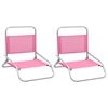 vidaXL Chaises pliantes 2 pi&egrave;ces en tissu rose