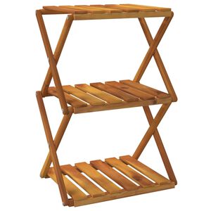 vidaXL &Eacute;tag&egrave;re pliable &agrave; 3 niveaux Marron 43x31x63 cm Bois d'acacia