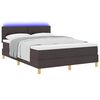 vidaXL Lit &agrave; ressort LED avec matelas Marron fonc&eacute; 160 x 200 cm tissu