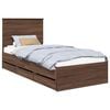vidaXL Cadre de lit avec tiroir Ch&ecirc;ne brun 90 x 200 cm Bois Ing&eacute;nierie