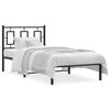 vidaXL Cadre de lit m&eacute;tal sans matelas avec t&ecirc;te de lit noir 90x190 cm