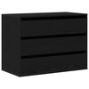 vidaXL Armoire &agrave; tiroirs 3-Tiroir Noir 80 x 41 x 58 cm