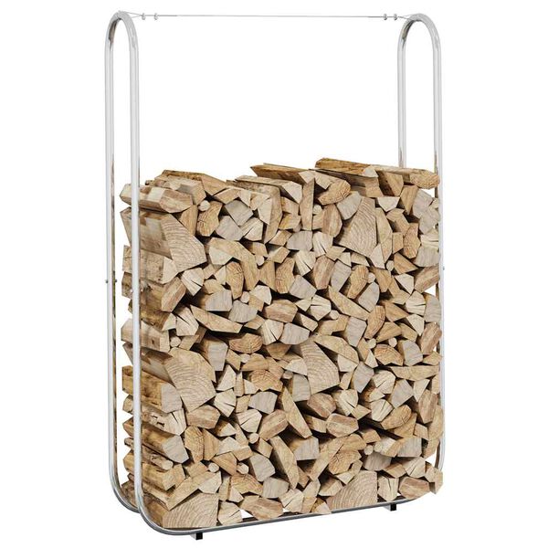 vidaXL Portant de bois de chauffage 100x25x150 cm acier galvanis&eacute;