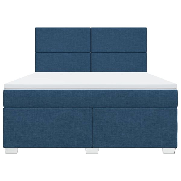 vidaXL Sommier &agrave; lattes de lit avec matelas Bleu 180x200 cm Tissu