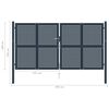 vidaXL Portail de cl&ocirc;ture Anthracite 306x250 cm Acier