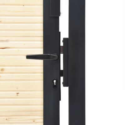 vidaXL Portail de clôture en acier et bois d'épicéa 408x175 cm