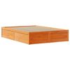 vidaXL Cadre de lit et t&ecirc;te de lit cire marron 135x190 cm bois de pin