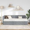 vidaXL Cadre de lit d'angle avec matelas Gris clair 80 x 200 cm tissu