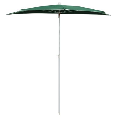 vidaXL Demi-parasol de jardin avec mât 180x90 cm Vert