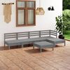 vidaXL Salon de jardin 6 pcs Bois de pin massif Gris