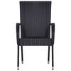 vidaXL Ensemble &agrave; manger de jardin 7 pcs Noir