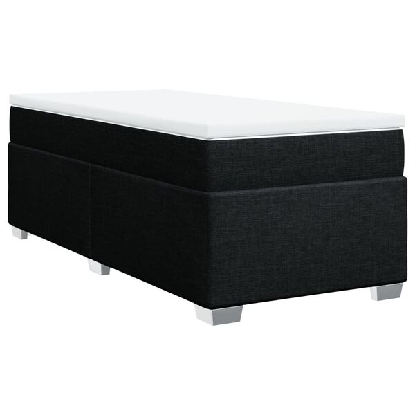 vidaXL Sommier &agrave; lattes de lit avec matelas Noir 100x200 cm Tissu