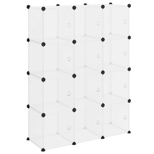 vidaXL Organiseur de rangement avec 12 cubes et portes transparent