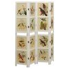 vidaXL Cloison de s&eacute;paration 4 panneaux Blanc 140x165 cm Bois solide