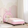 vidaXL Cadre de lit pour enfants avec t&ecirc;te de lit Rose 80 x 160 cm PU