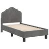 vidaXL Cadre de lit pour tout-petit avec t&ecirc;te de lit Gris fonc&eacute;