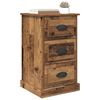 vidaXL Cabinet de chevet avec tiroir Bois Ancien 39 x 39 x 67,5 cm