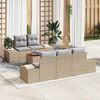 vidaXL Ensemble de canap&eacute; de jardin avec coussin 6 pcs Beige polyrotin