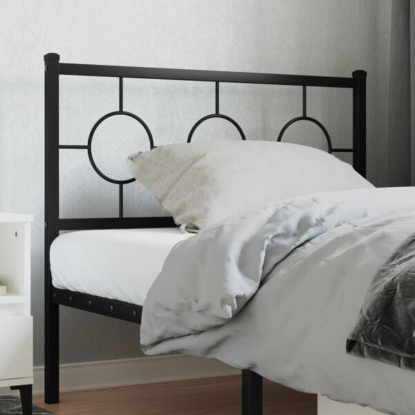 vidaXL T&ecirc;te de lit de remplacement m&eacute;tal noir 100 cm
