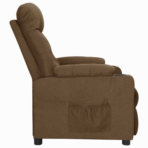vidaXL Fauteuil inclinable Marron Tissu