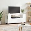 vidaXL Meuble TV blanc 102x34,5x43 cm bois d'ing&eacute;nierie
