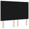 vidaXL T&ecirc;te de lit avec t&ecirc;te de lit Noir 144 cm Cuir synth&eacute;tique