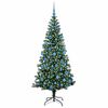 vidaXL Sapin de No&euml;l artificiel pr&eacute;-&eacute;clair&eacute; Vert 180 cm PVC et m&eacute;tal