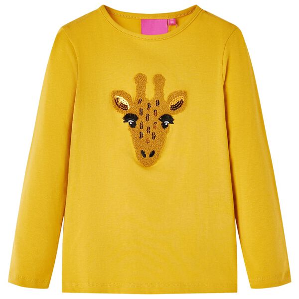 T-shirt enfants &agrave; manches longues ocre fonc&eacute; 128
