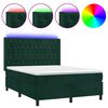 vidaXL Sommier &agrave; lattes de lit matelas et LED Vert fonc&eacute; 140x200 cm