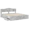 vidaXL Cadre de lit Gris b&eacute;ton 200 x 200 cm Bois Ing&eacute;nierie