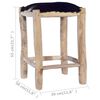 vidaXL Tabouret de bar Cuir de ch&egrave;vre v&eacute;ritable et bois de teck massif