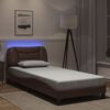 vidaXL Cadre de lit avec LED sans matelas Hvar marron 90x200 cm