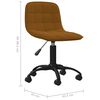 vidaXL Chaises &agrave; manger pivotantes lot de 4 Marron Velours