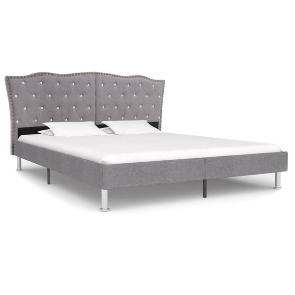 vidaXL Lit avec matelas &agrave; m&eacute;moire de forme Gris clair Tissu 160x200 cm