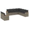 vidaXL Salon de jardin 9 pcs avec coussins gris r&eacute;sine tress&eacute;e