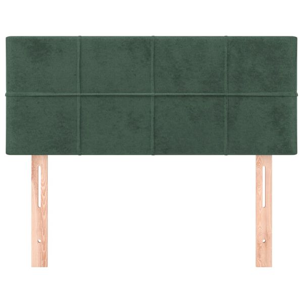 vidaXL T&ecirc;te de lit Vert fonc&eacute; 90x5x78/88 cm Velours