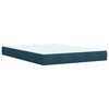 vidaXL Sommier &agrave; lattes de lit et matelas Bleu fonc&eacute; 140x190cm Velours