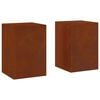 vidaXL Support de Plante 2 pc Rouill&eacute; 24 x 24 x 35 cm Acier patin&eacute;