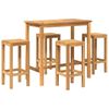 vidaXL Ensemble de bar ext&eacute;rieur 5 pcs Non trait&eacute; Bois de teck massif