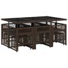 vidaXL Ensemble &agrave; manger de jardin et coussins 11 pcs marron rotin
