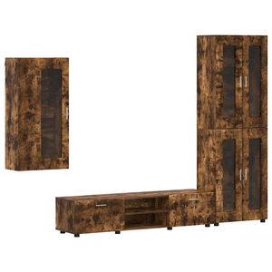 vidaXL Ensemble meuble TV FLORIN 3 pc Ch&ecirc;ne fum&eacute; Bois d'ing&eacute;nierie